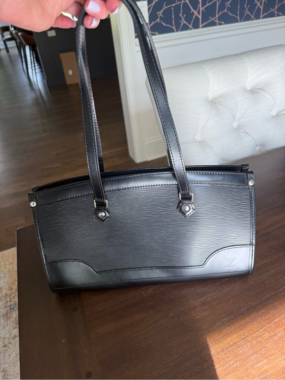Louis Vuitton (LV) Black Epi Leather Shoulder East/West Tote Bag! Looks New!